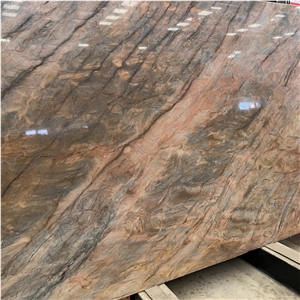 Luxury Exuberant Brown Quartzite Slabs For Background Wall