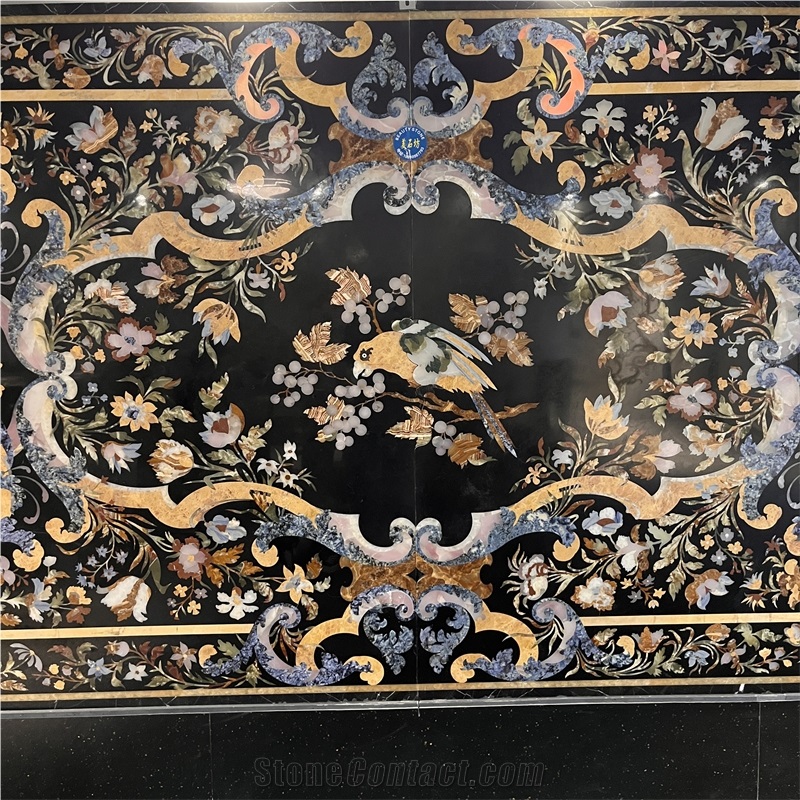 Luxury Flower Waterjet Marble Medallion Pattern Floor Tiles