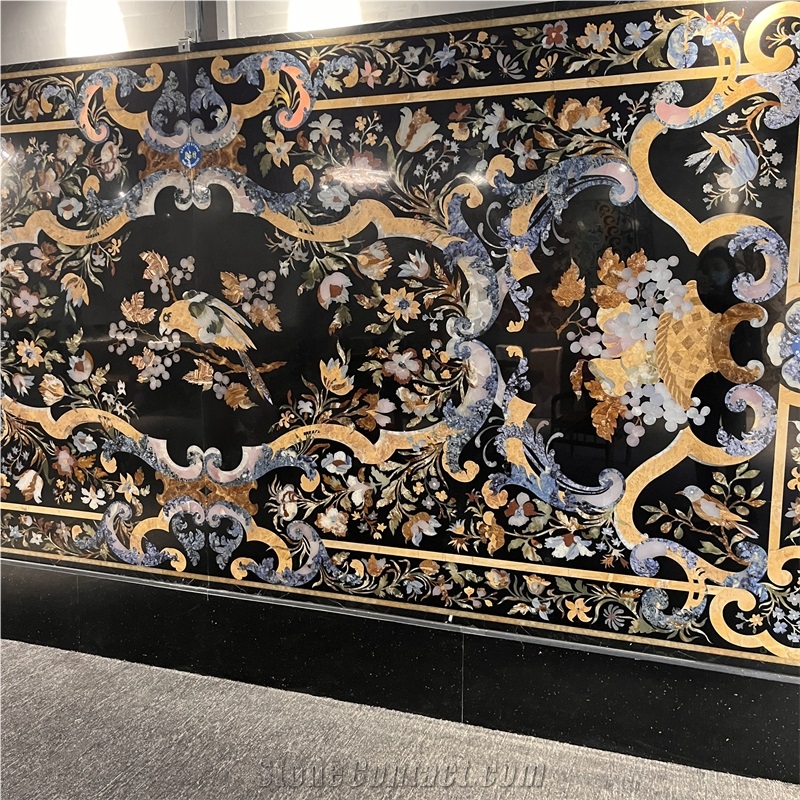 Luxury Flower Waterjet Marble Medallion Pattern Floor Tiles