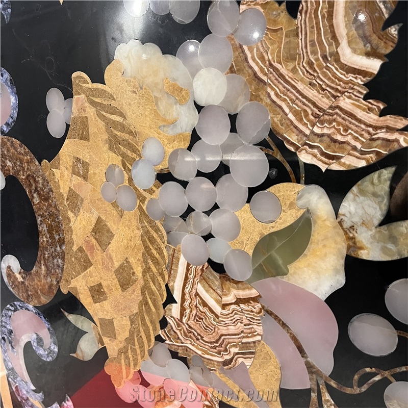 Luxury Flower Waterjet Marble Medallion Pattern Floor Tiles