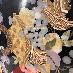 Luxury Flower Waterjet Marble Medallion Pattern Floor Tiles
