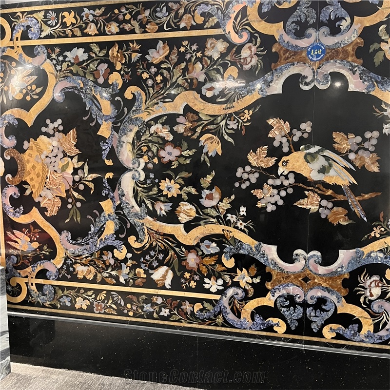 Luxury Flower Waterjet Marble Medallion Pattern Floor Tiles