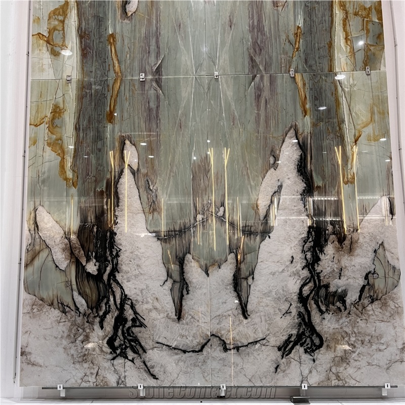 Luxury High End Cristallo Tiffany Quartzite Slabs For Wall