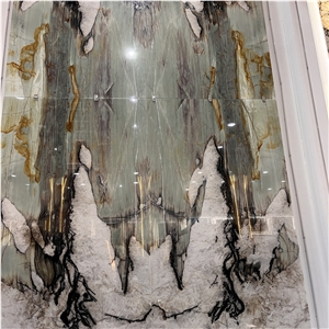 Luxury High End Cristallo Tiffany Quartzite Slabs For Wall