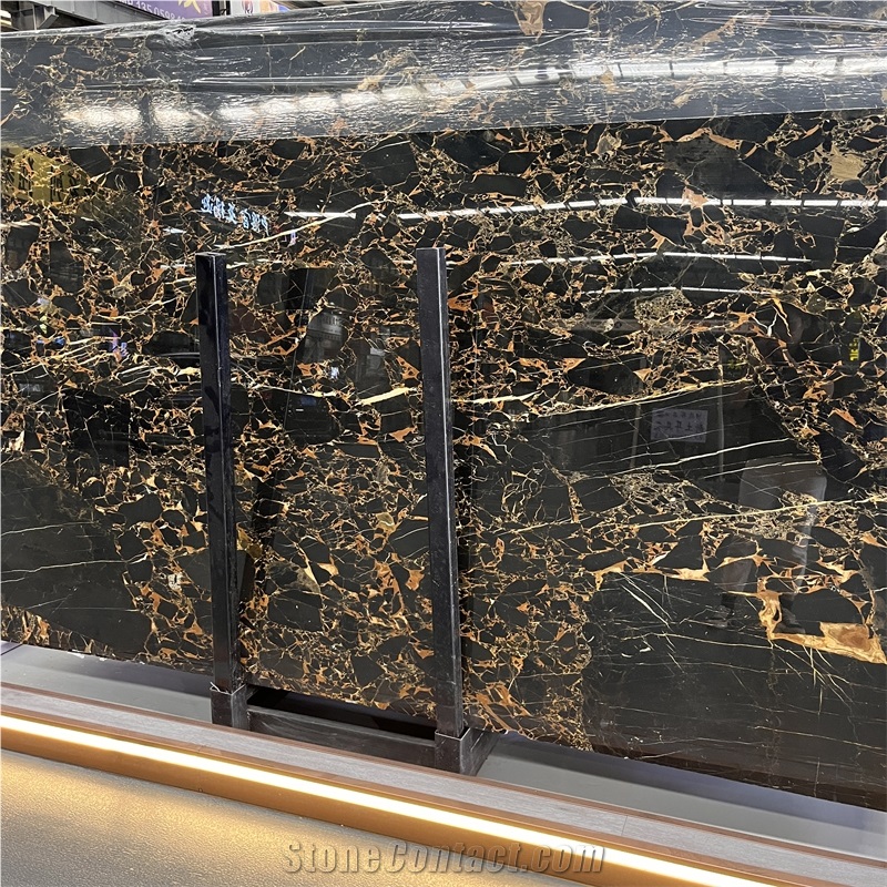 Luxury High Quality Portoro Gold Marble Slab For Hotel Floor