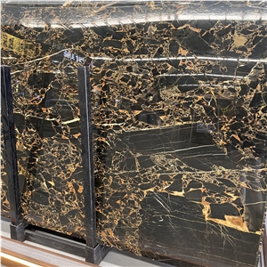 Luxury High Quality Portoro Gold Marble Slab For Hotel Floor