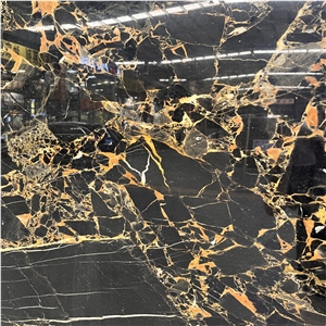 Luxury High Quality Portoro Gold Marble Slab For Hotel Floor