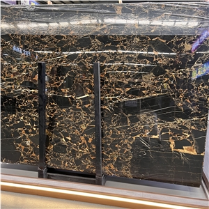 Luxury High Quality Portoro Gold Marble Slab For Hotel Floor