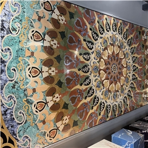 Luxury Home Decor Flower Pattern Marble Waterjet Medallion