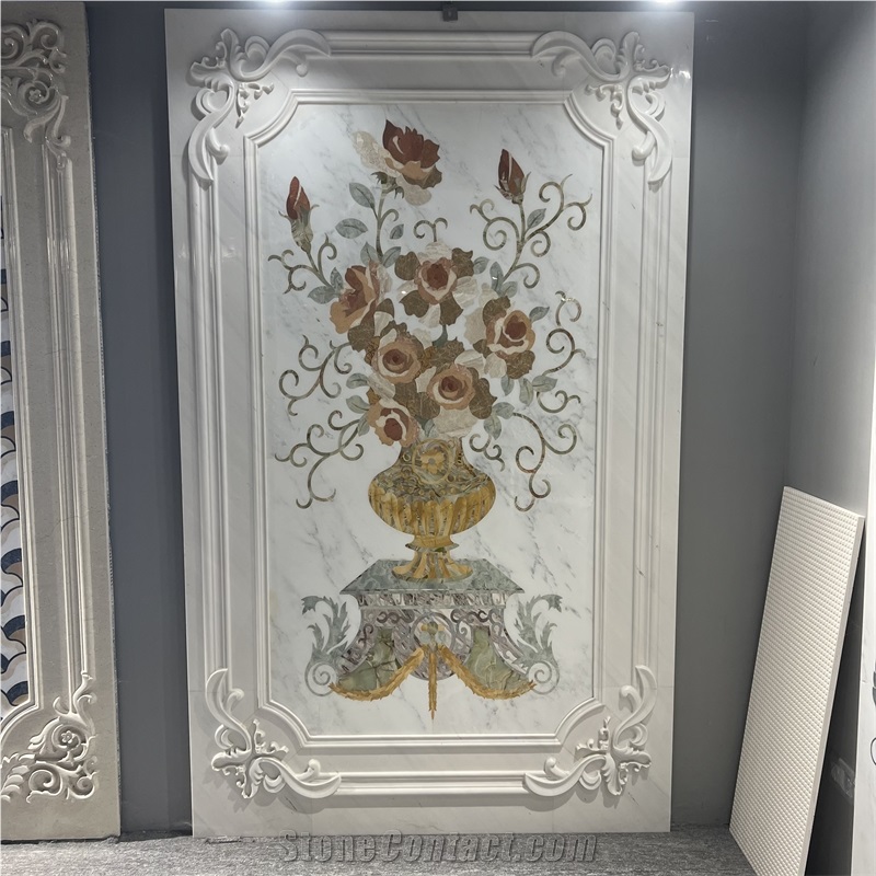 Luxury Marble Waterjet Wall Decor Ornaments For Home Design