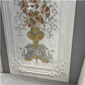 Luxury Marble Waterjet Wall Decor Ornaments For Home Design
