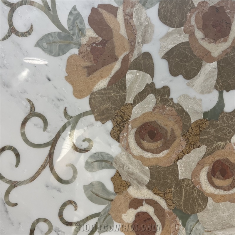 Luxury Marble Waterjet Wall Decor Ornaments For Home Design