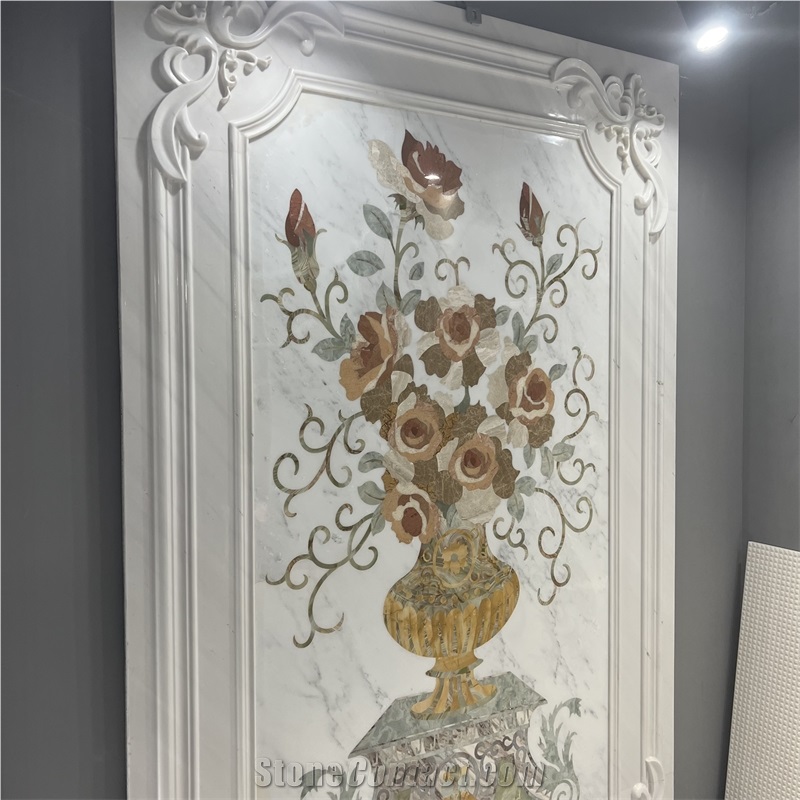 Luxury Marble Waterjet Wall Decor Ornaments For Home Design