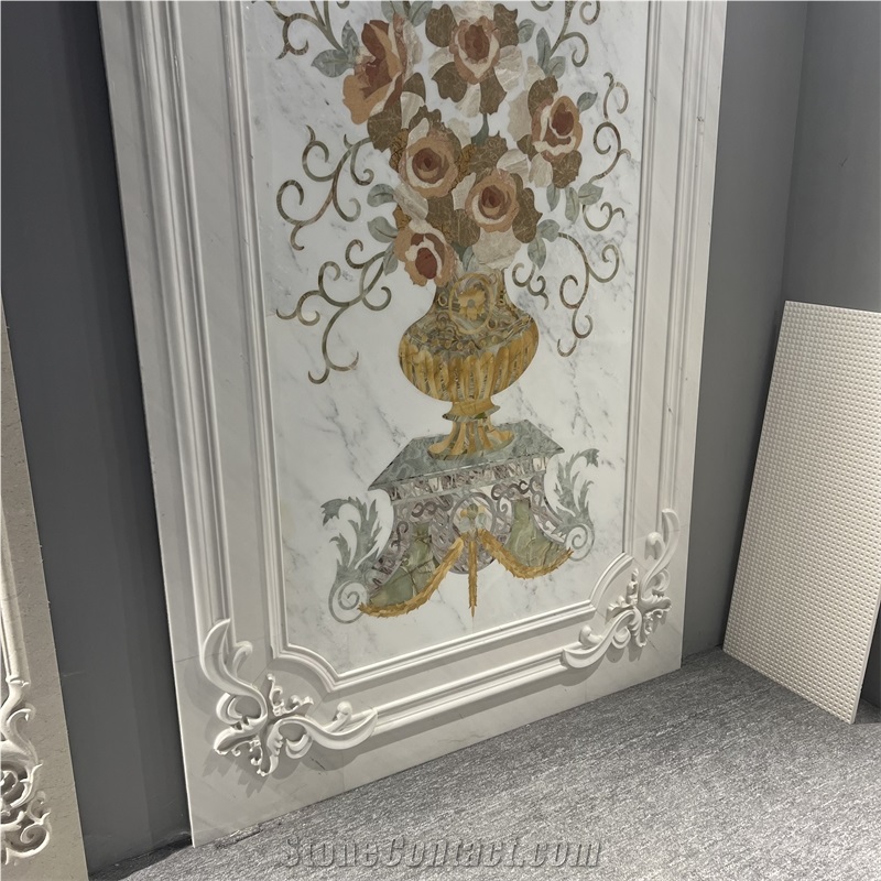 Luxury Marble Waterjet Wall Decor Ornaments For Home Design
