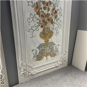 Luxury Marble Waterjet Wall Decor Ornaments For Home Design