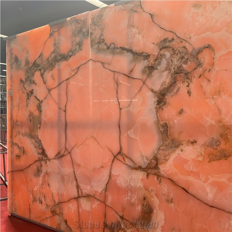 Luxury Pink Onyx Slabs For Wall Decoration
