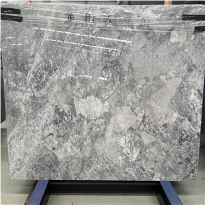 Luxury Silver Statuario Marble Slab For Hotel Floor Wall