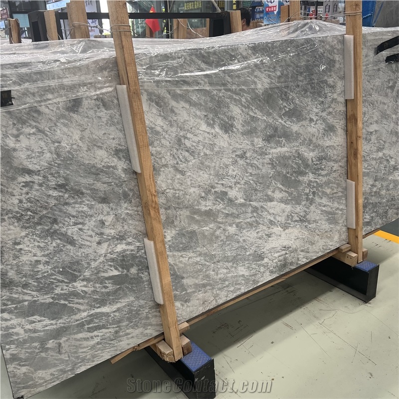 Luxury Silver Statuario Marble Slab For Hotel Floor Wall