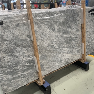 Luxury Silver Statuario Marble Slab For Hotel Floor Wall