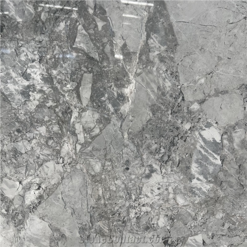 Luxury Silver Statuario Marble Slab For Hotel Floor Wall