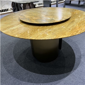 Luxury Stone Golden Quartzite Table Tops For Home Furniture