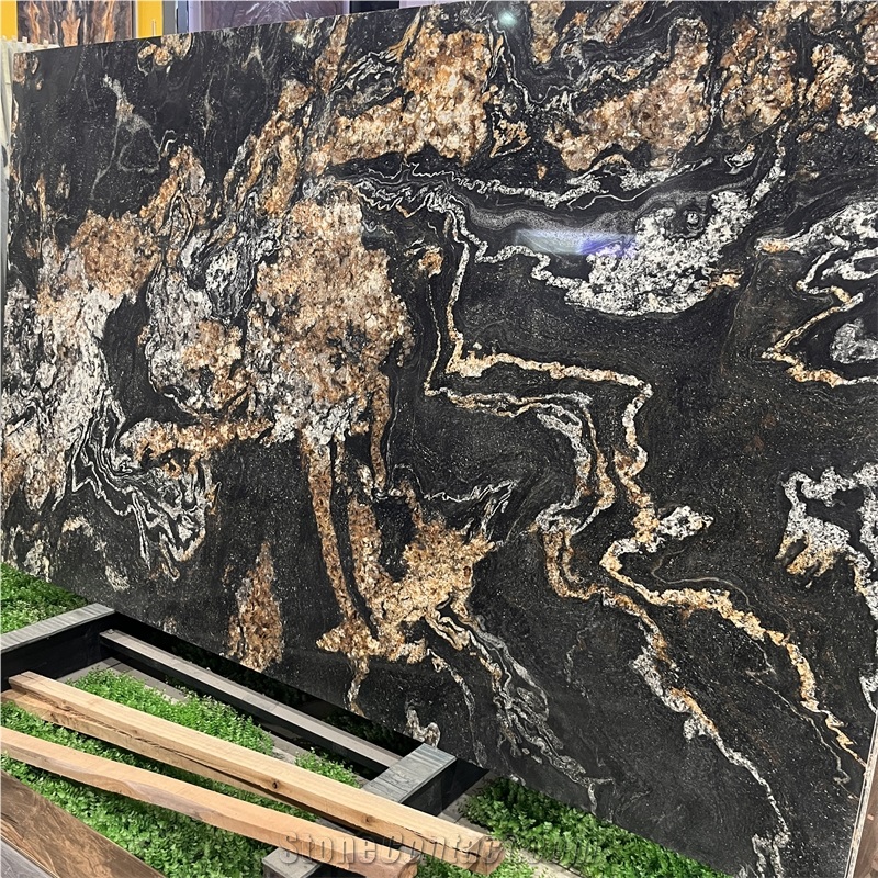 Luxury Vulcan Gold Granite Slabs For Floor And Wall Decor
