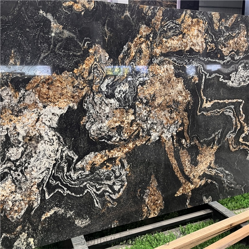Luxury Vulcan Gold Granite Slabs For Floor And Wall Decor