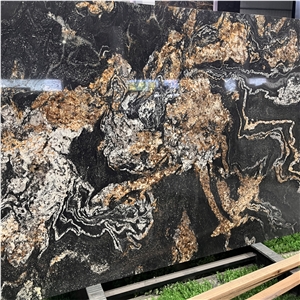 Luxury Vulcan Gold Granite Slabs For Floor And Wall Decor