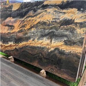 Modern Design Luxury Phoenix Gold Quartzite Slabs For Wall