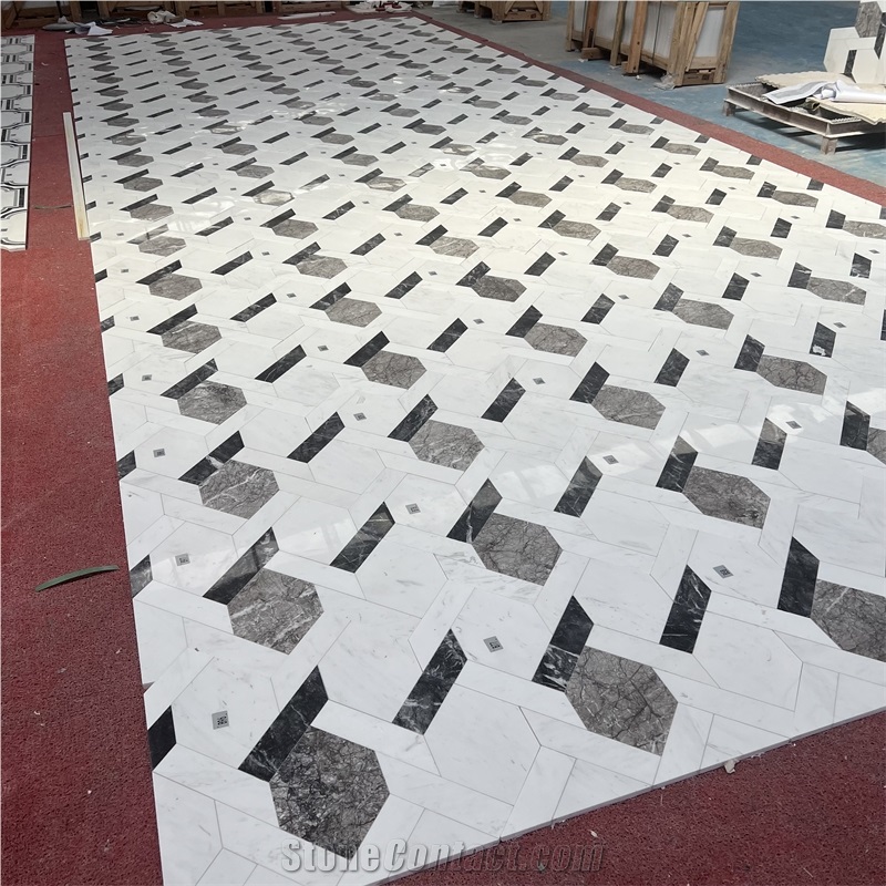 Modern Design Marble Waterjet Medallions For Home Floor Tile