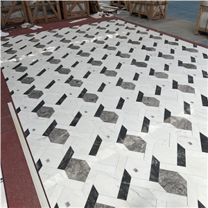 Modern Design Marble Waterjet Medallions For Home Floor Tile