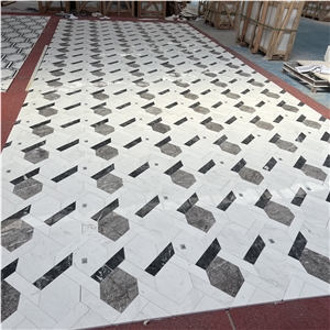 Modern Design Marble Waterjet Medallions For Home Floor Tile