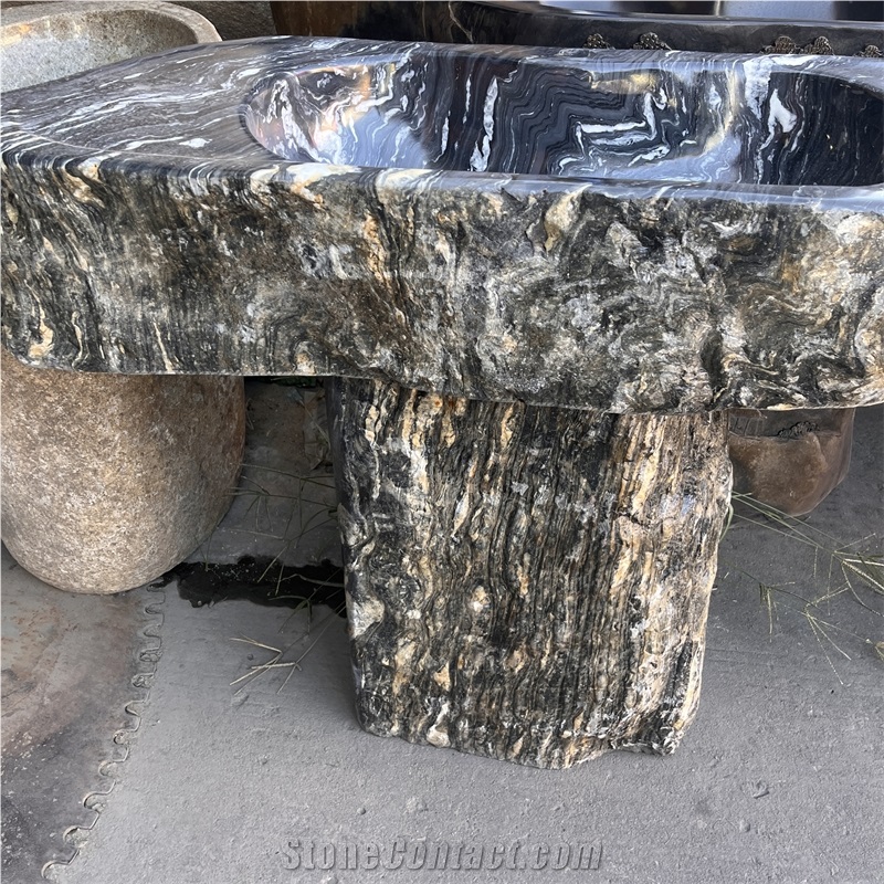 Modern Design Natural River Stone Wash Basin For Home Decor