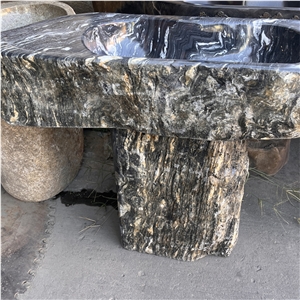 Modern Design Natural River Stone Wash Basin For Home Decor
