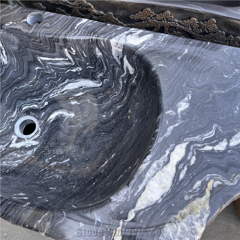 Modern Design Natural River Stone Wash Basin For Home Decor