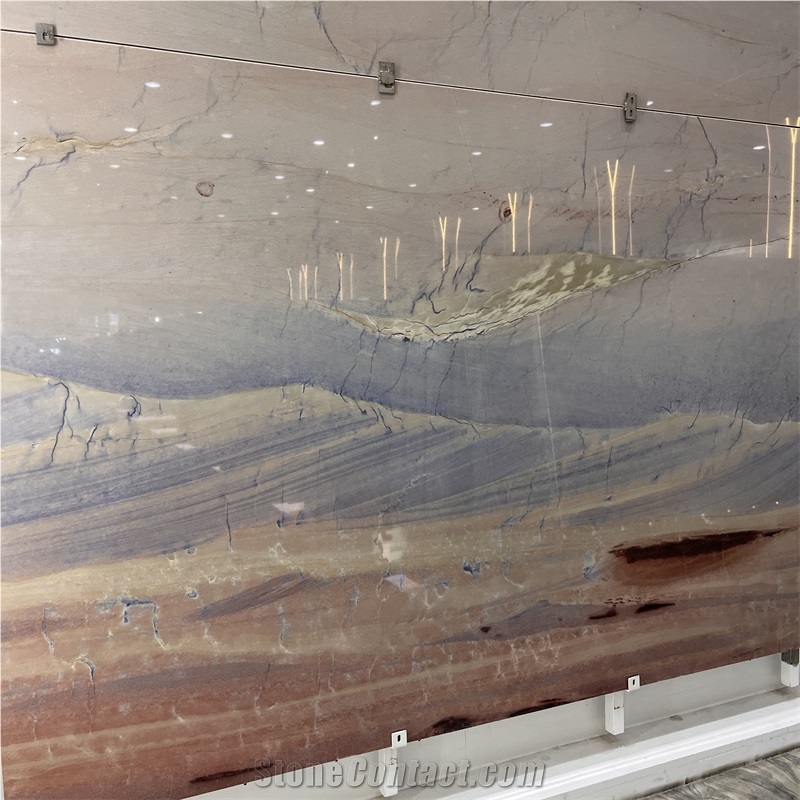Natural Blue Sky Quartzite Slab For Background Wall Decor