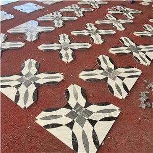Natural Marble Waterjet Medallions Pattern For Floor Inlay