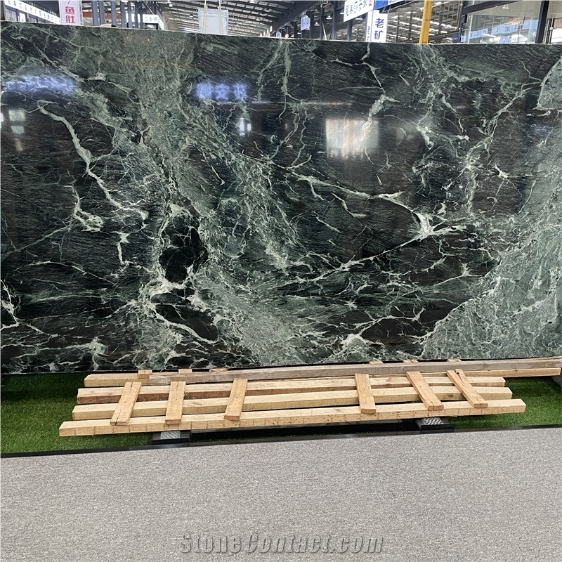 Natural Prada Green Marble Slab For Interior Wall Design
