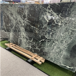 Natural Prada Green Marble Slab For Interior Wall Design