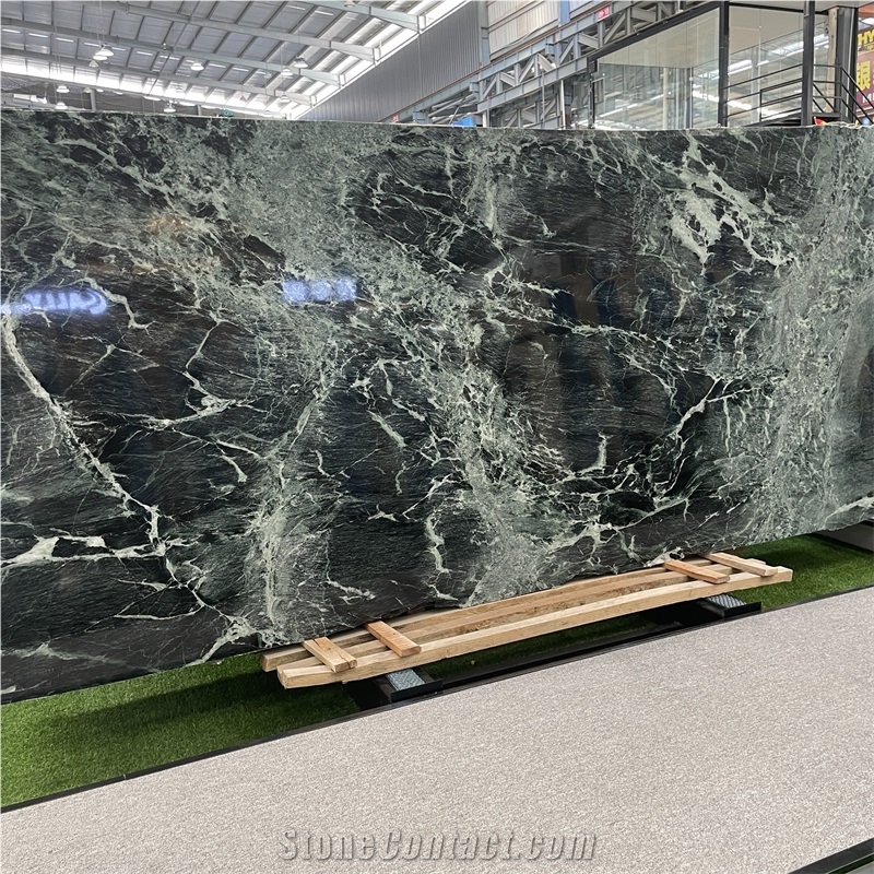 Natural Prada Green Marble Slab For Interior Wall Design