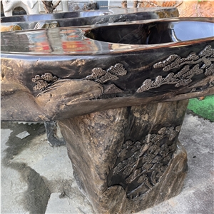 Natural River Stone Garden Fountain For Outdoor Garden Yard Decor