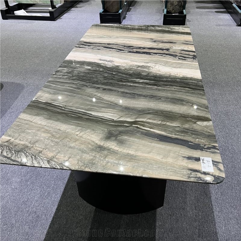 Natural Stone Rectangular Dining Table For Villa Decoration