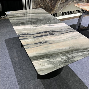 Natural Stone Rectangular Dining Table For Villa Decoration