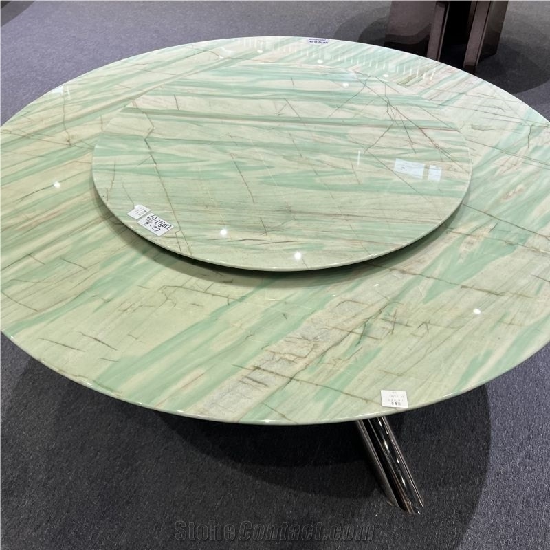 Pampers Green Quartzite Natural Stone Round Dining Table