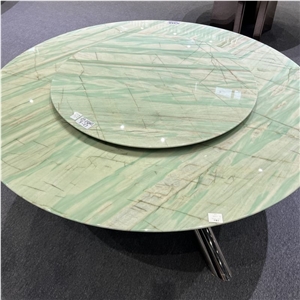 Pampers Green Quartzite Natural Stone Round Dining Table