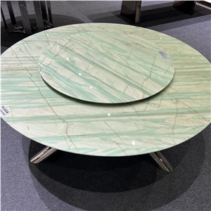 Pampers Green Quartzite Natural Stone Round Dining Table
