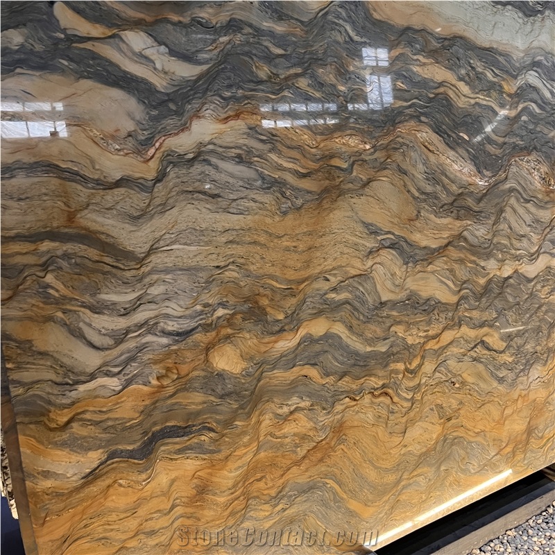 Polished Silk Road Quartzite Slabs For Wall And Floor Tiles