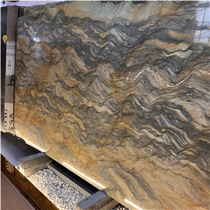 Polished Silk Road Quartzite Slabs For Wall And Floor Tiles