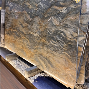 Polished Silk Road Quartzite Slabs For Wall And Floor Tiles