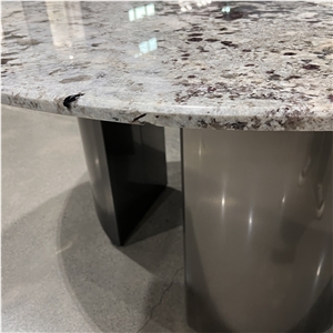Round Snow Mountain Granite Dining Table For Home And Hotel